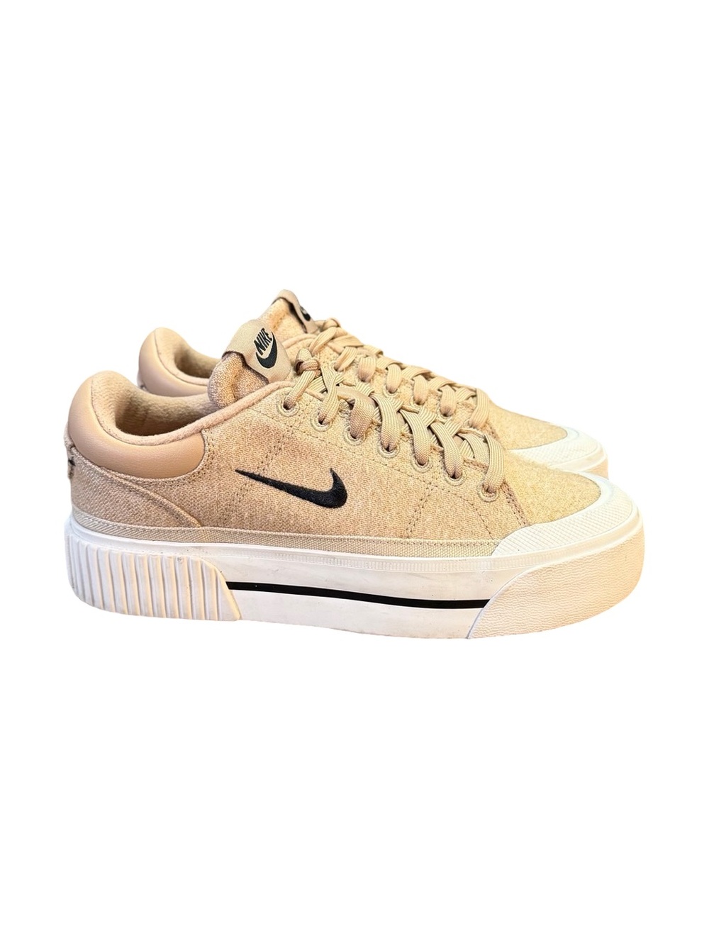 Nike Court Legacy Lift Platform Sneakers Hemp/Black Women’s Size 6